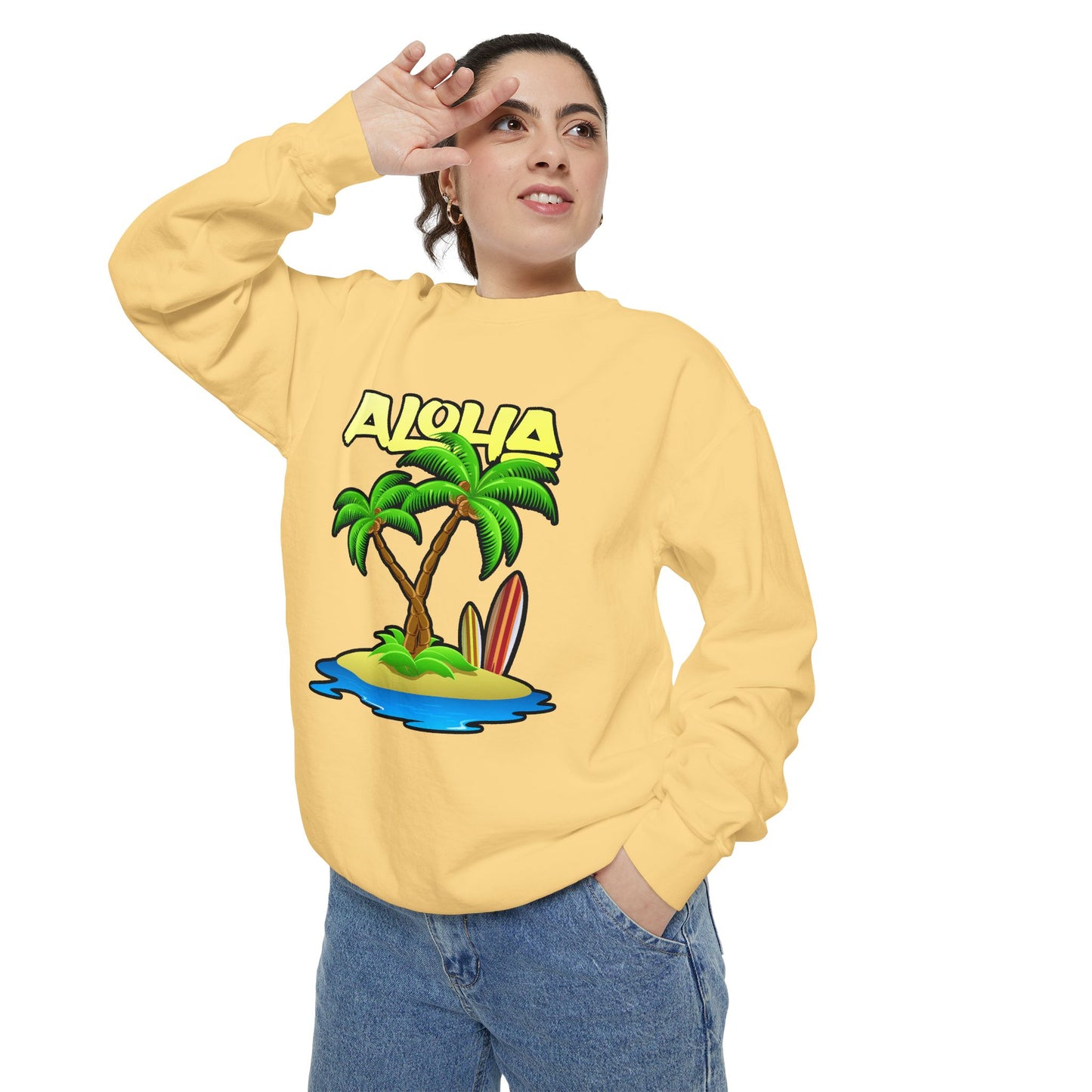 ALOHA | Unisex Garment-Dyed Sweatshirt