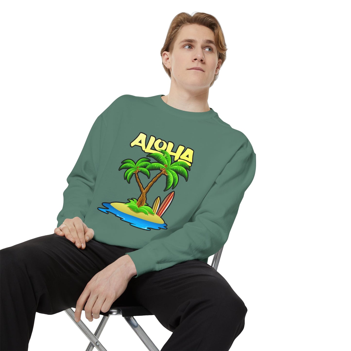ALOHA | Unisex Garment-Dyed Sweatshirt