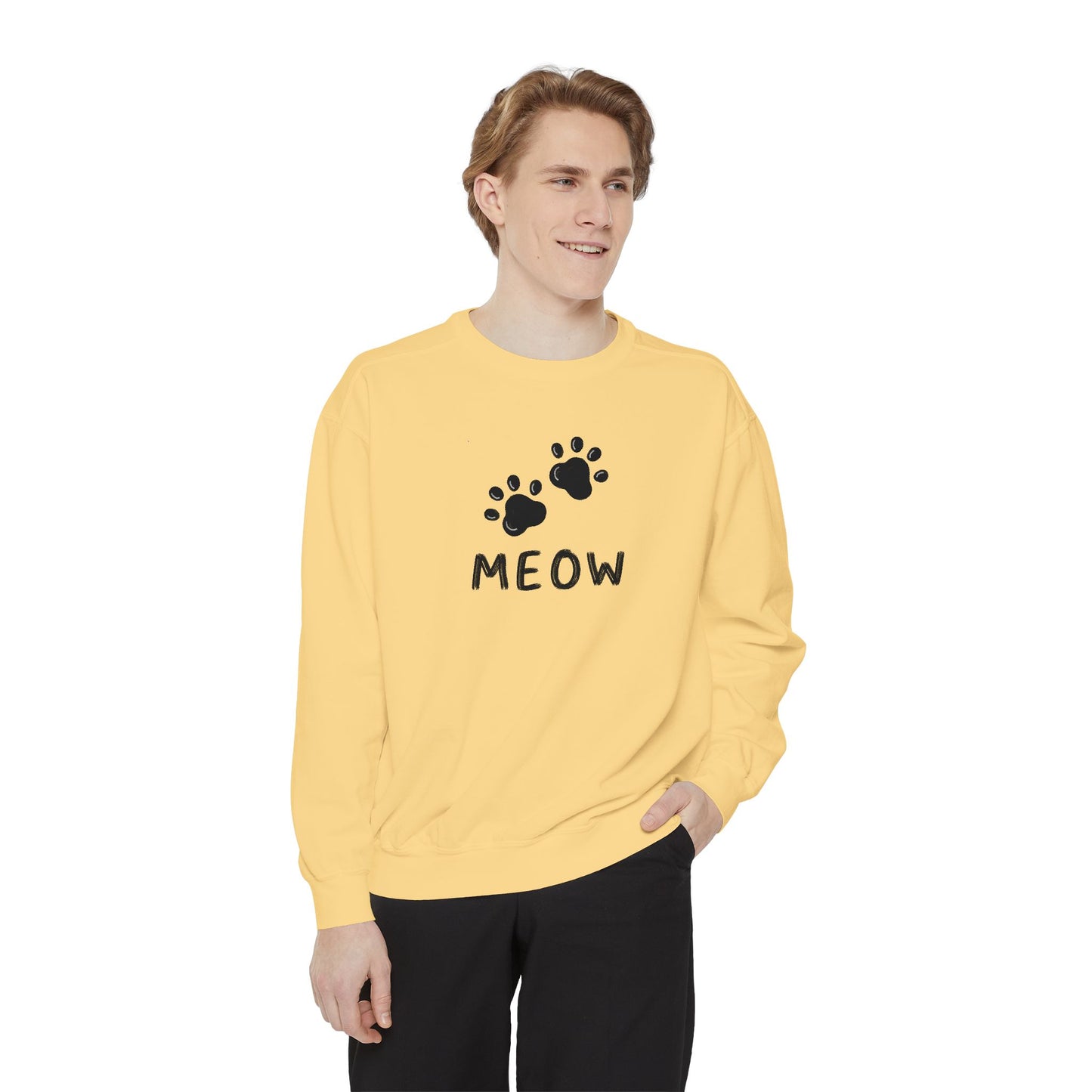 MEOW_Unisex Garment-Dyed Sweatshirt