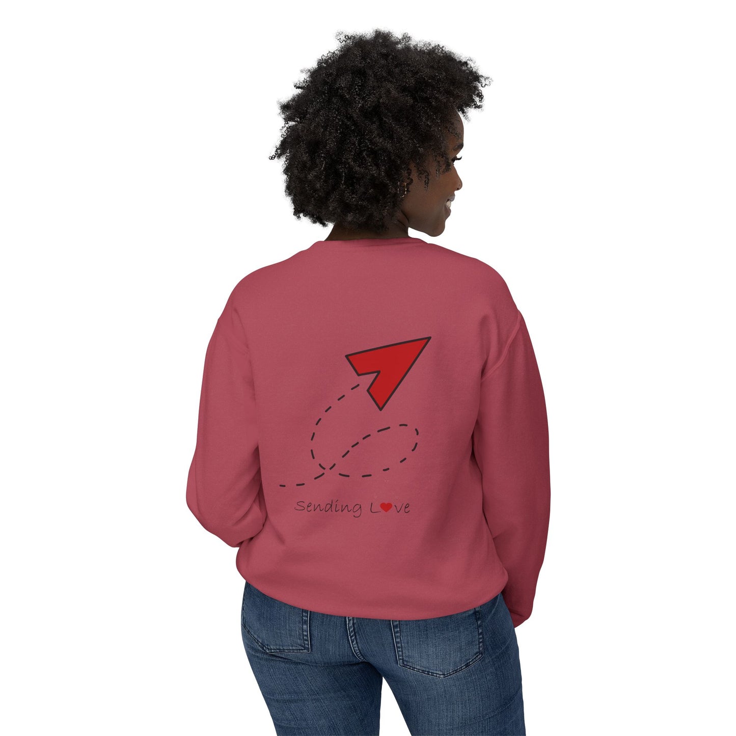 Sending Love | Unisex Lightweight Crewneck Sweatshirt