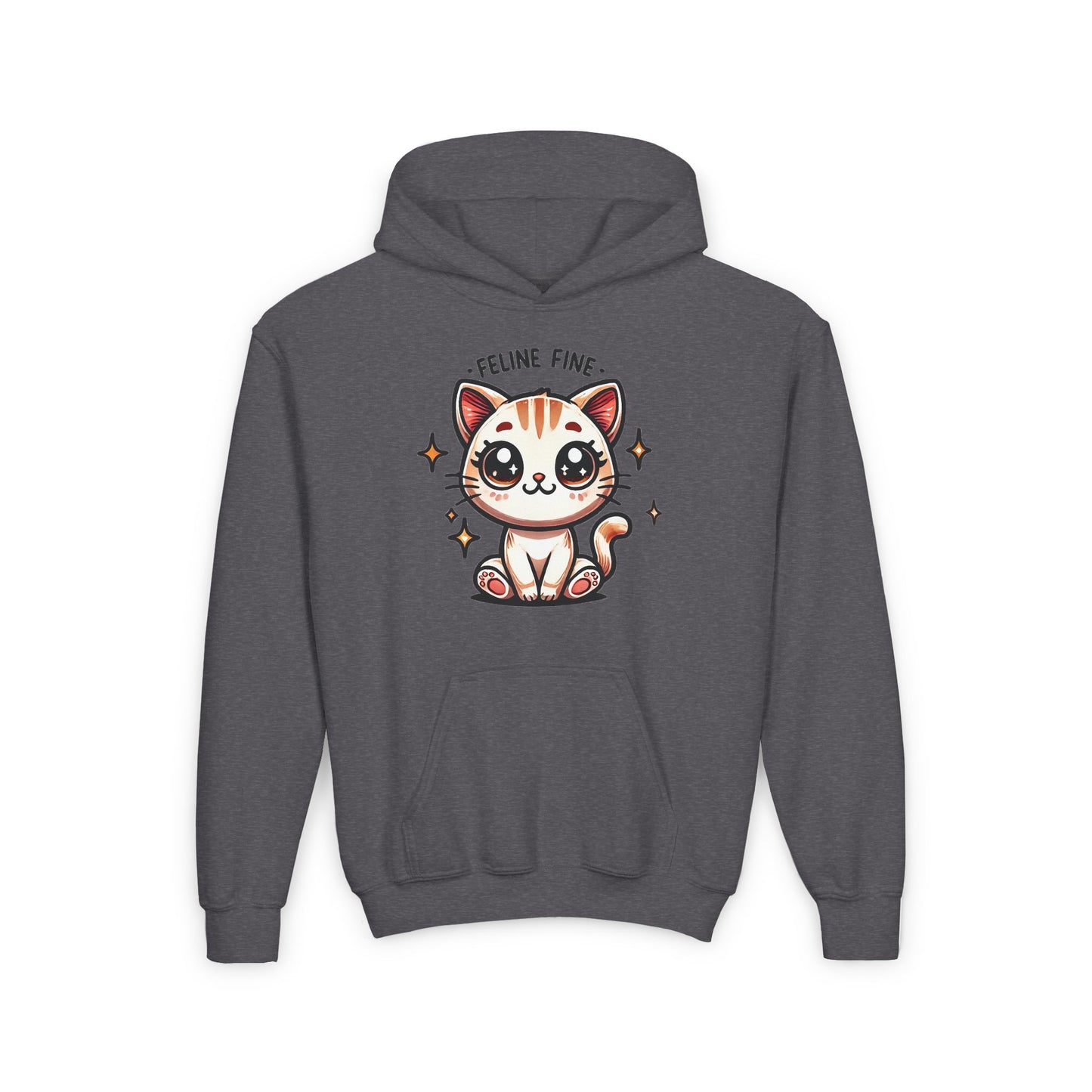 Feline Fine | Youth Heavy Blend Hooded Sweatshirt