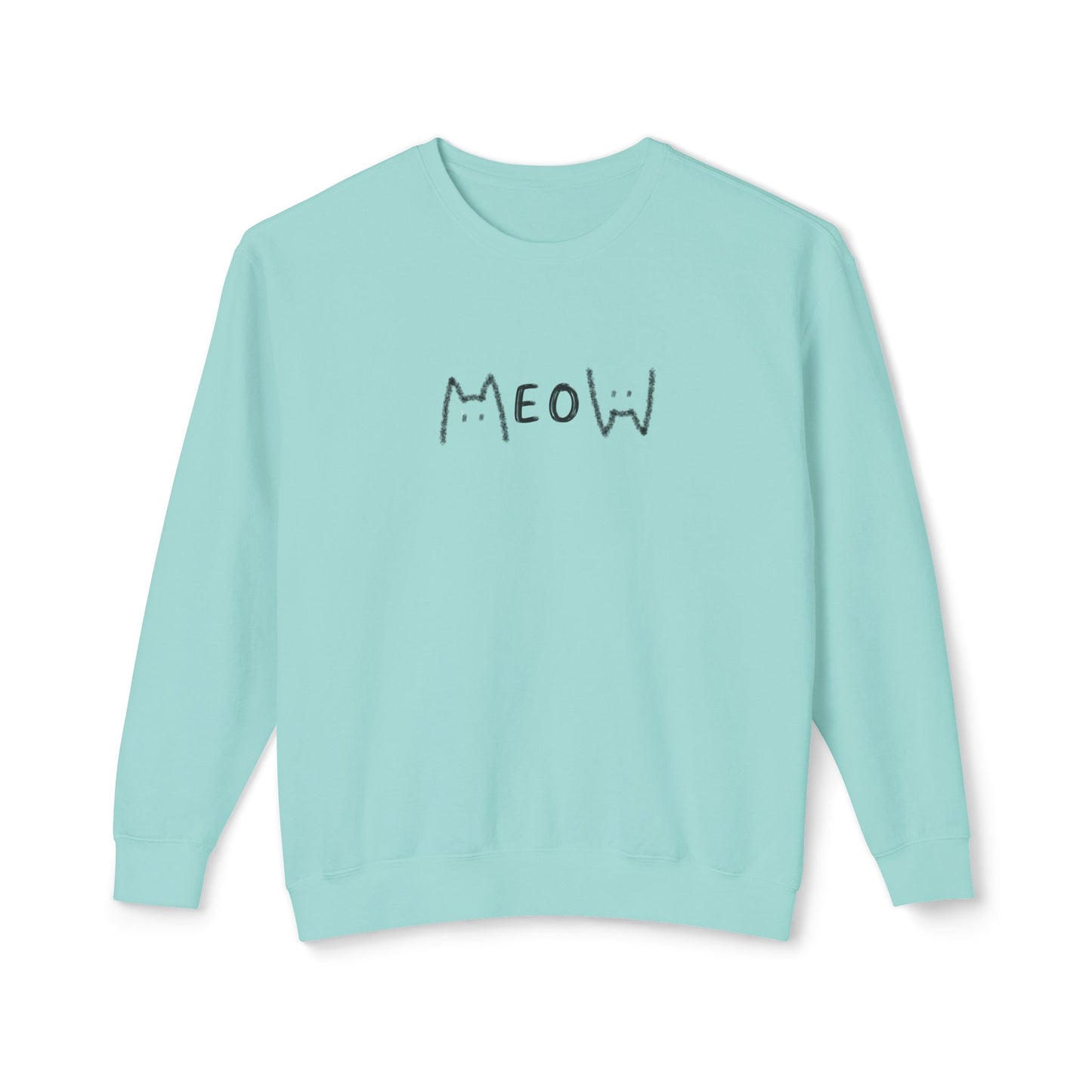 Meow_Unisex Lightweight Crewneck Sweatshirt