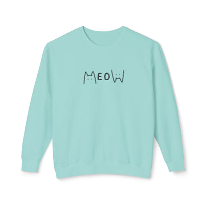 Meow_Unisex Lightweight Crewneck Sweatshirt