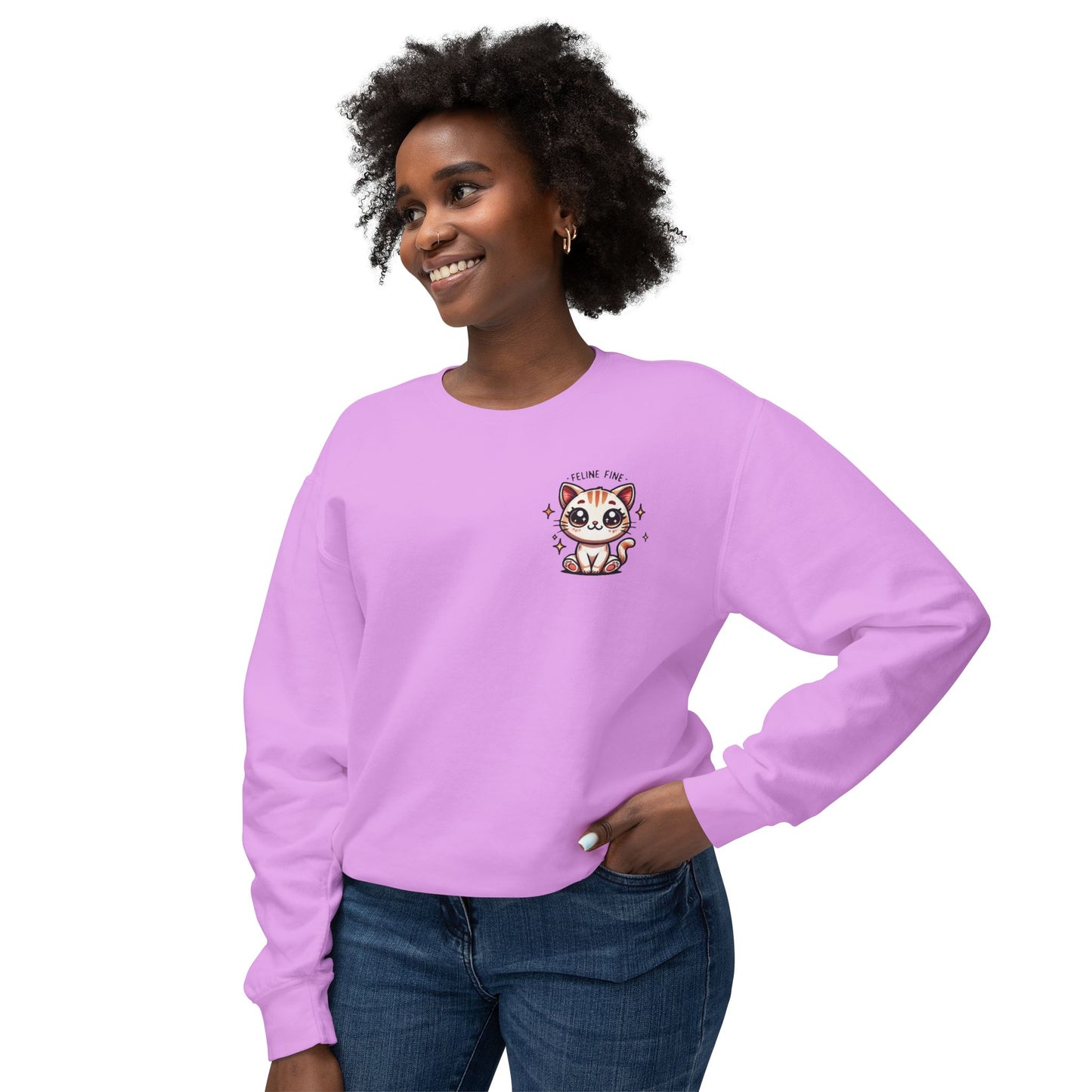 Feline Fine | Unisex Lightweight Crewneck Sweatshirt