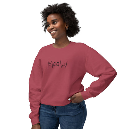 Meow_Unisex Lightweight Crewneck Sweatshirt