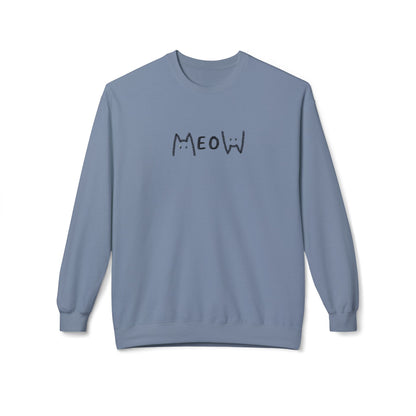 Meow_Unisex Midweight Softstyle Fleece Crewneck Sweatshirt