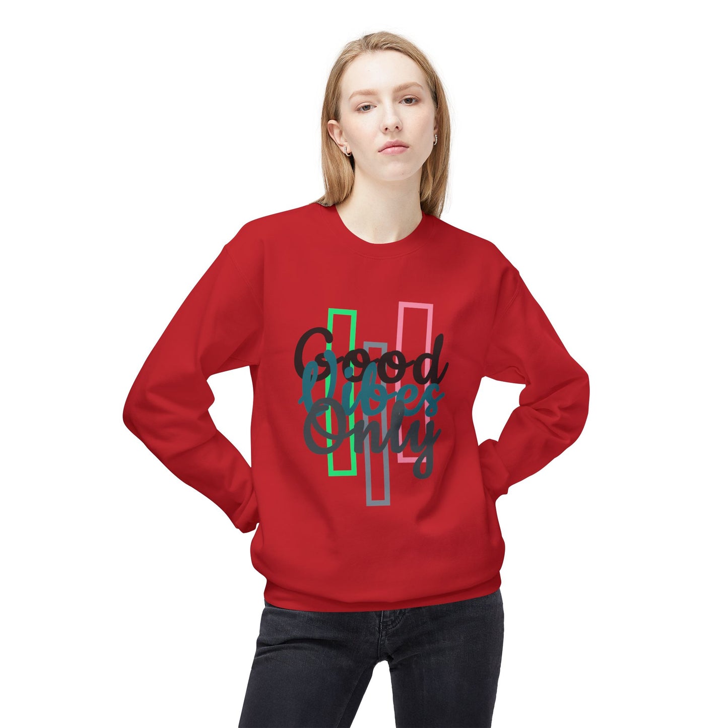 Good Vibes Only | Unisex Midweight Softstyle Fleece Crewneck Sweatshirt