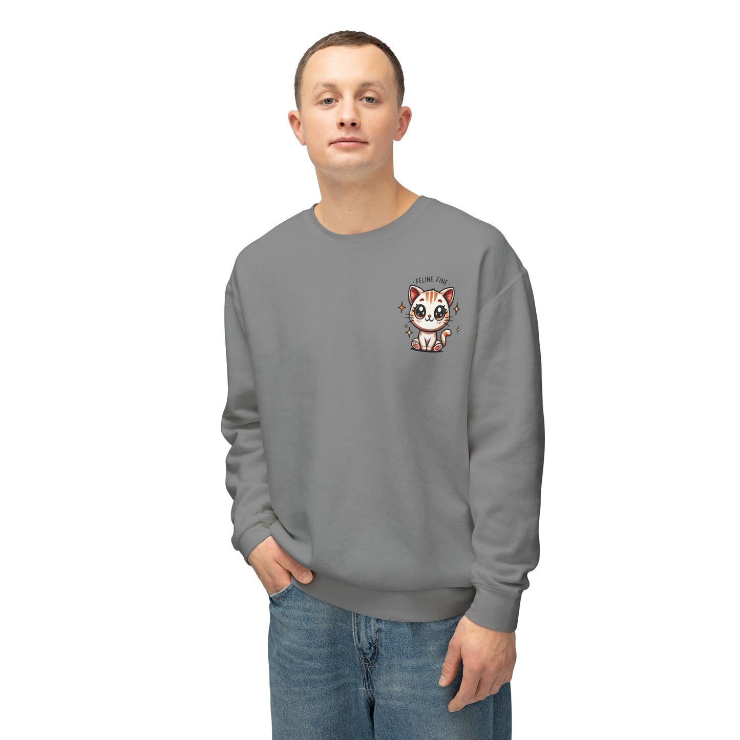 Feline Fine | Unisex Lightweight Crewneck Sweatshirt