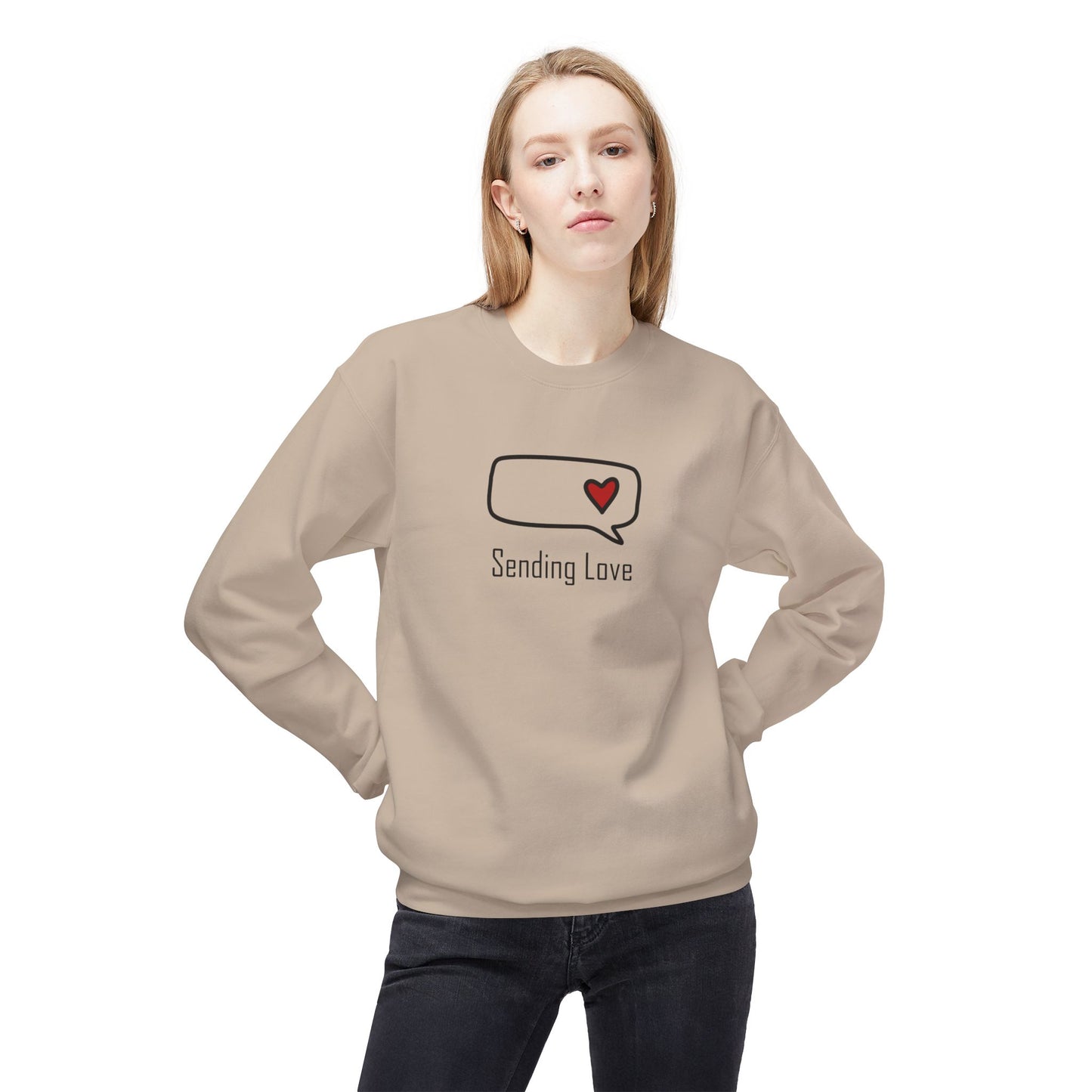 Sending Love_Unisex Midweight Softstyle Fleece Crewneck Sweatshirt