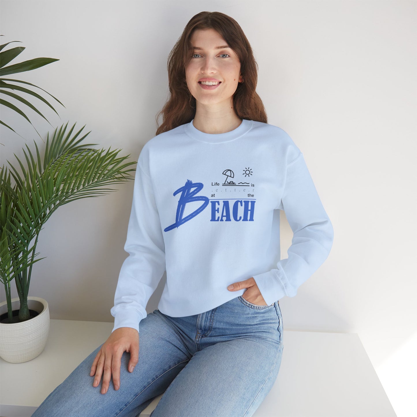 Life is Better at the Beach | Unisex Heavy Blend™ Crewneck Sweatshirt