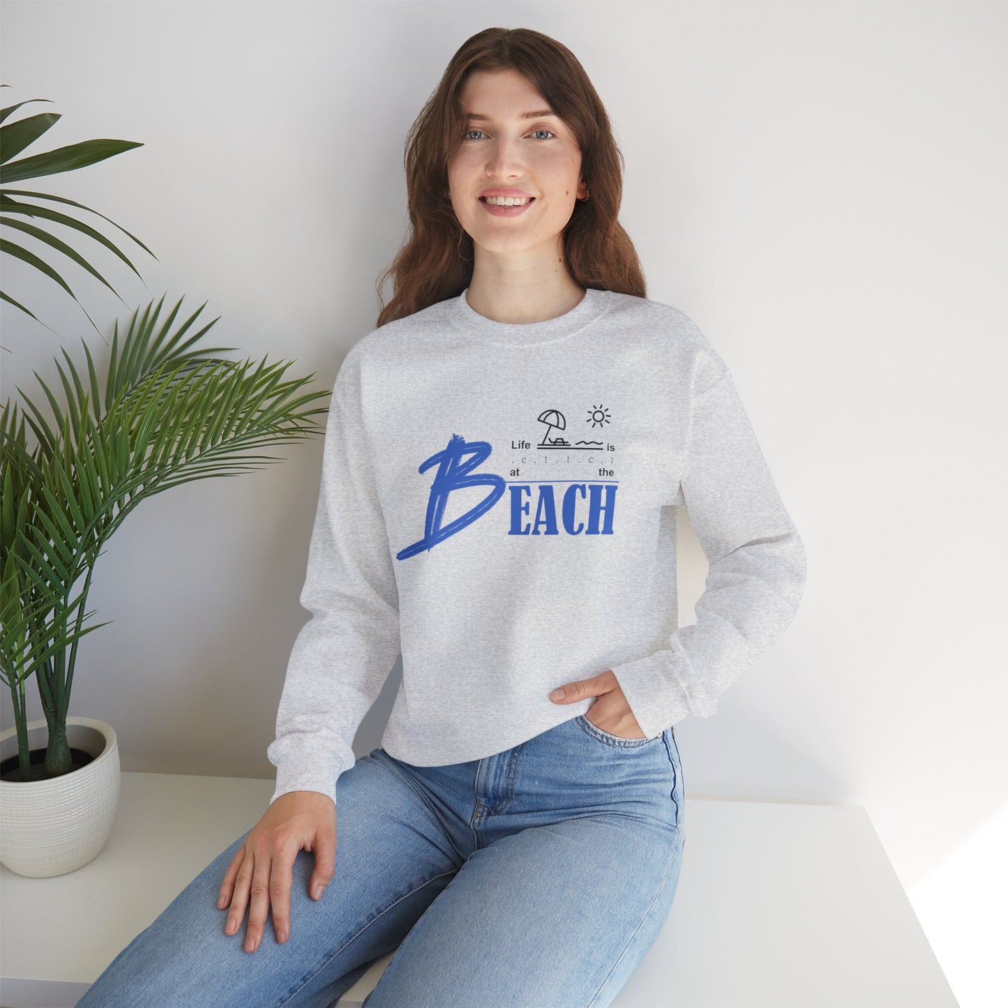 Life is Better at the Beach | Unisex Heavy Blend™ Crewneck Sweatshirt