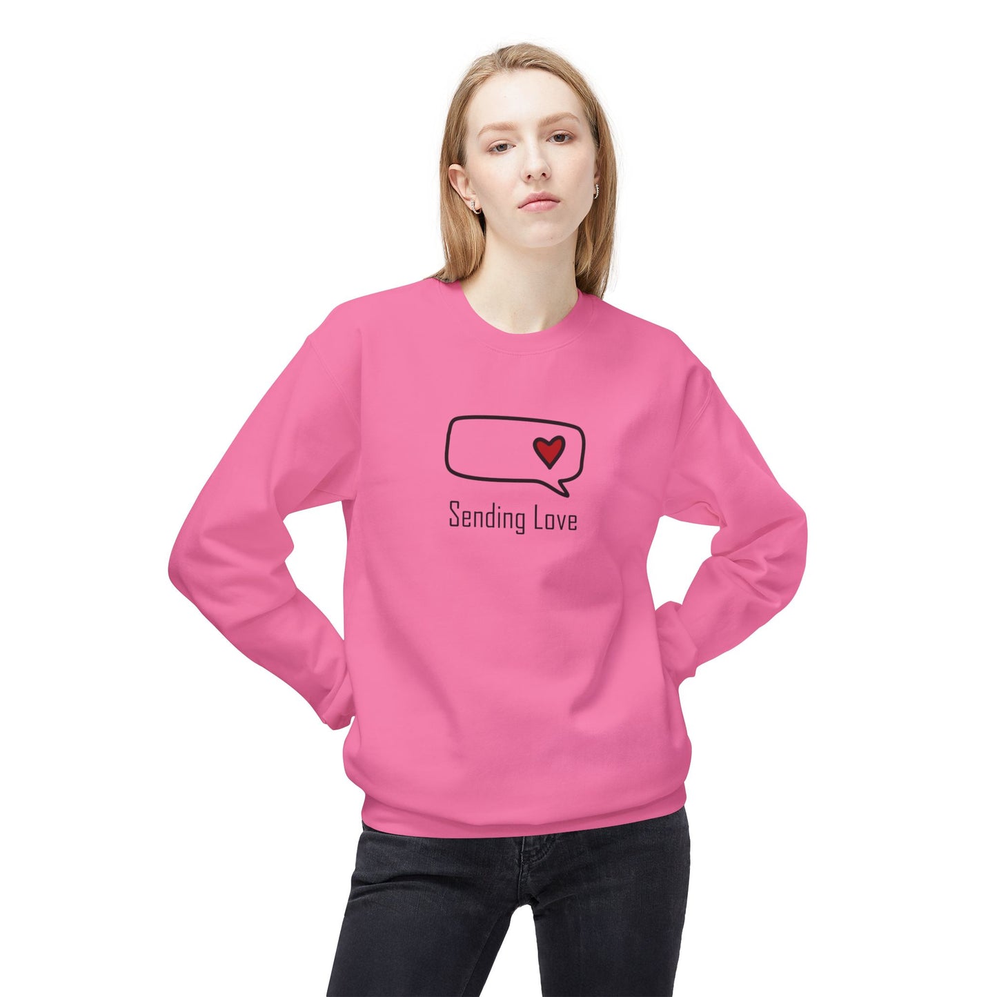 Sending Love_Unisex Midweight Softstyle Fleece Crewneck Sweatshirt