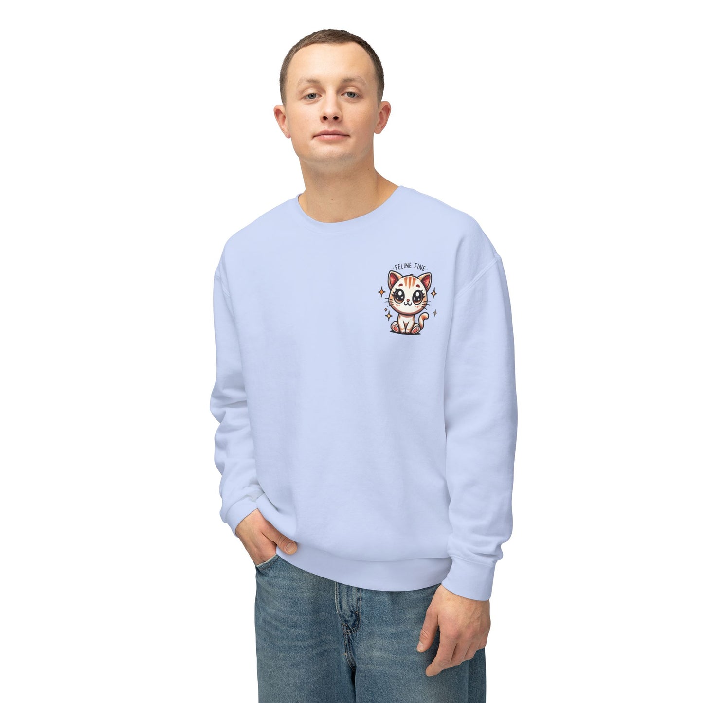 Feline Fine | Unisex Lightweight Crewneck Sweatshirt
