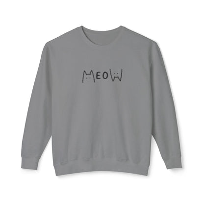 Meow_Unisex Lightweight Crewneck Sweatshirt