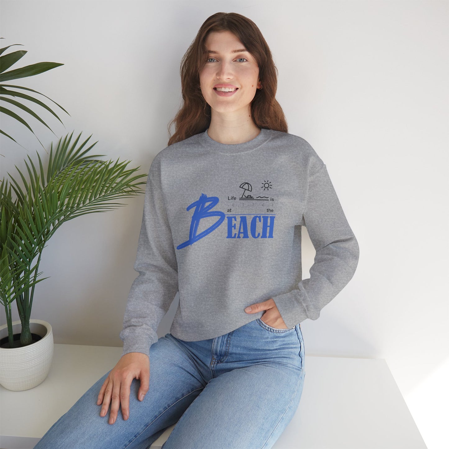 Life is Better at the Beach | Unisex Heavy Blend™ Crewneck Sweatshirt