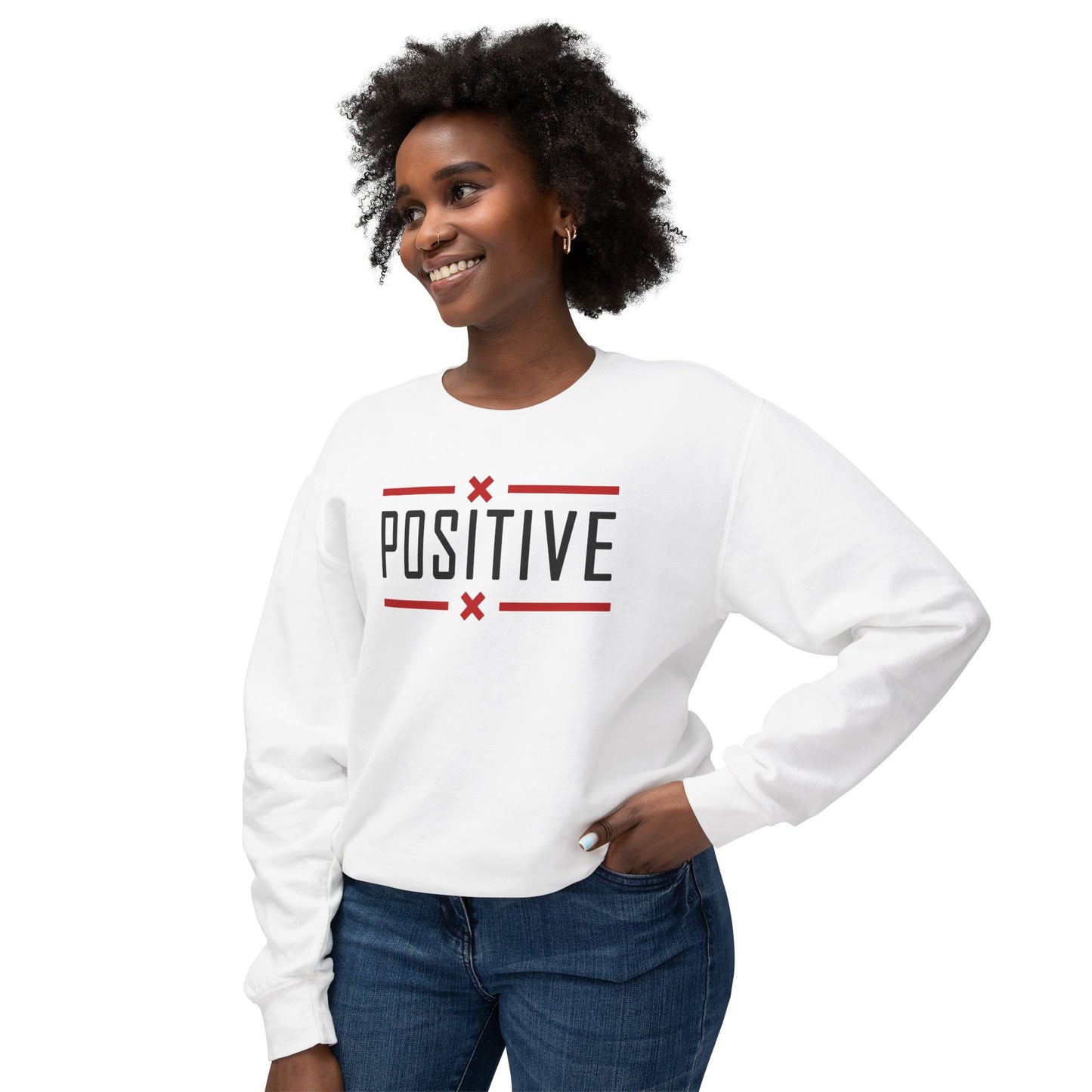 Positive_Unisex Lightweight Crewneck Sweatshirt
