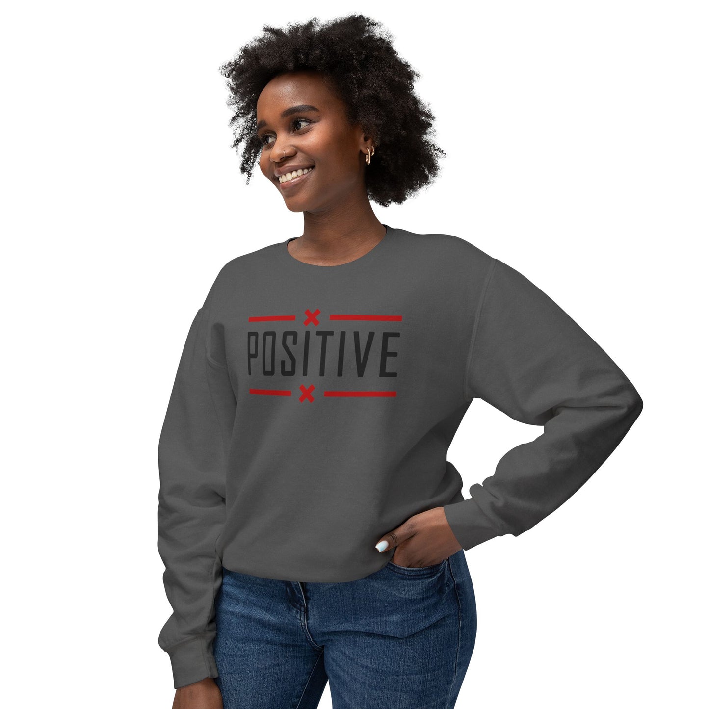 Positive_Unisex Lightweight Crewneck Sweatshirt