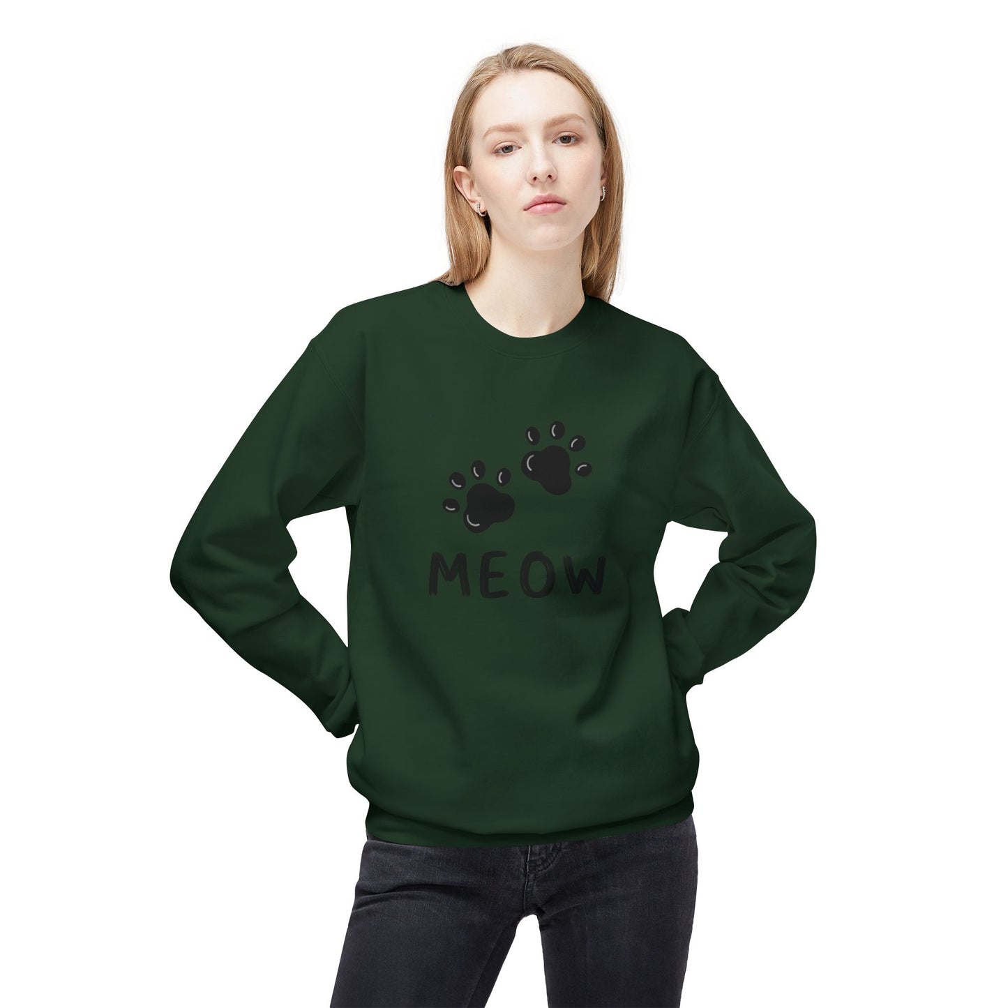 MEOW_Unisex Midweight Softstyle Fleece Crewneck Sweatshirt