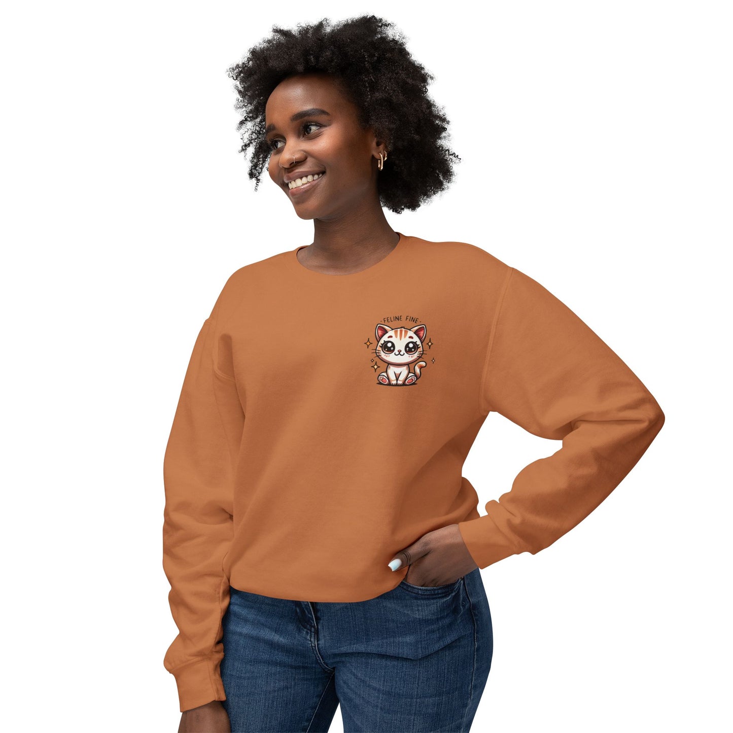 Feline Fine | Unisex Lightweight Crewneck Sweatshirt