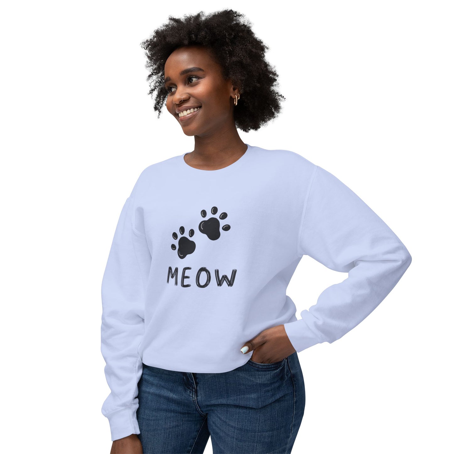 MEOW_Unisex Lightweight Crewneck Sweatshirt