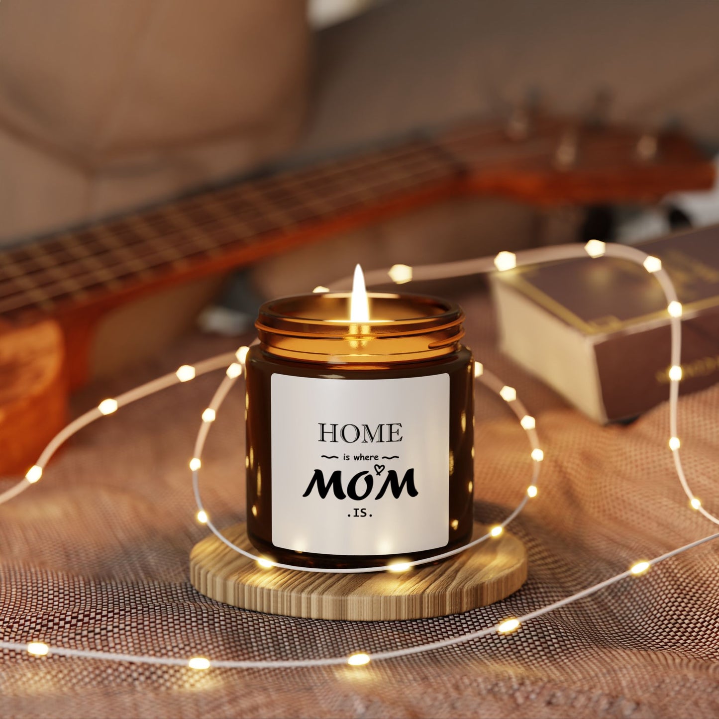 HOME is where MOM is | Scented Soy Candle (Multi-Size, Amber Jar)