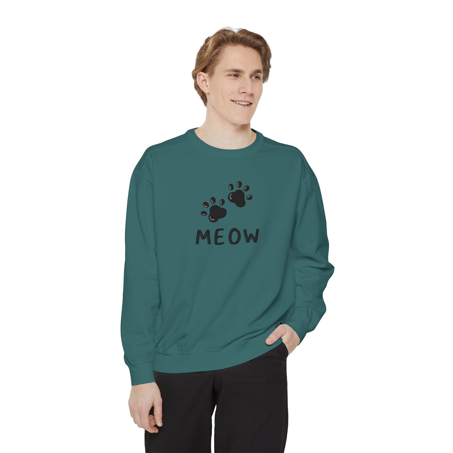 MEOW_Unisex Garment-Dyed Sweatshirt