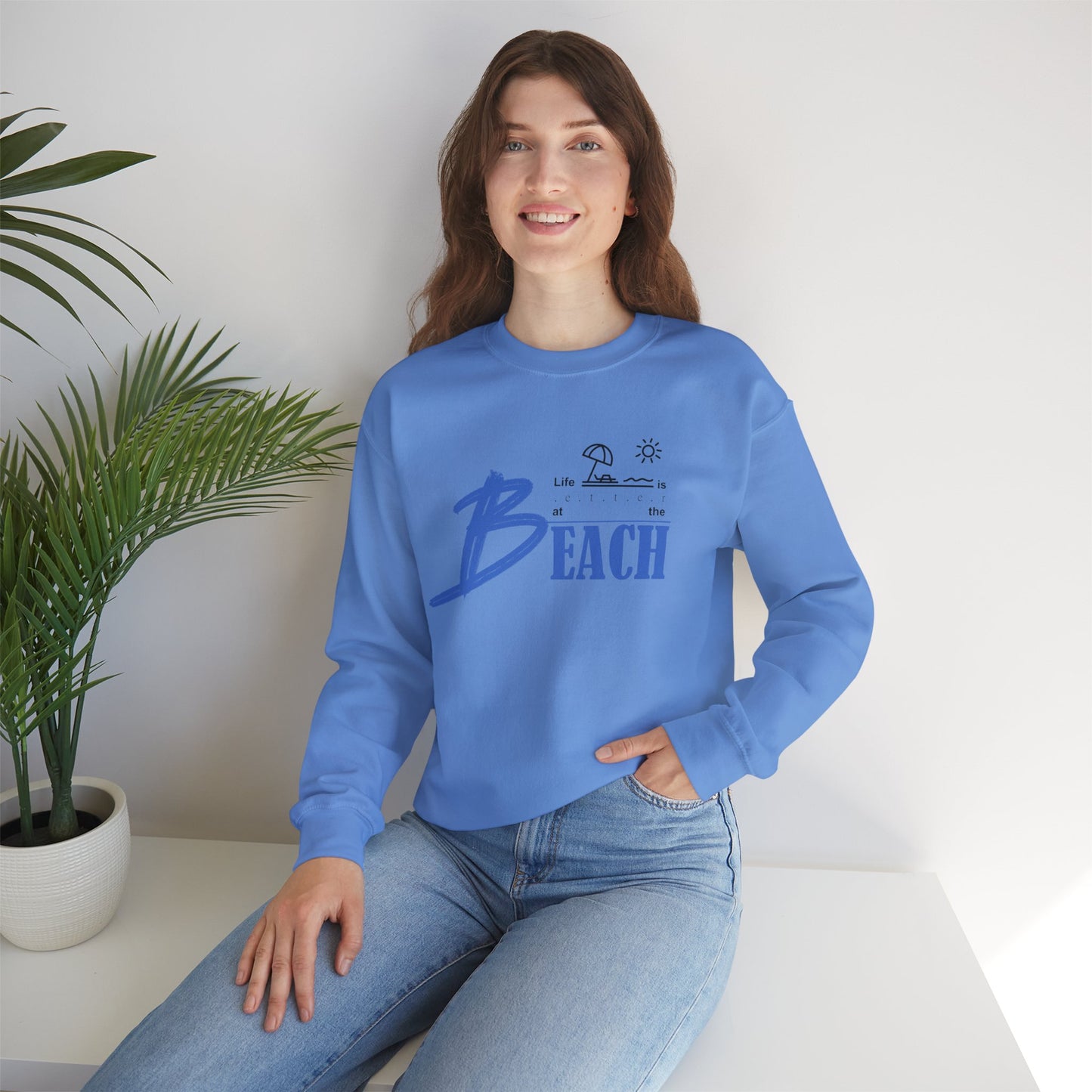 Life is Better at the Beach | Unisex Heavy Blend™ Crewneck Sweatshirt