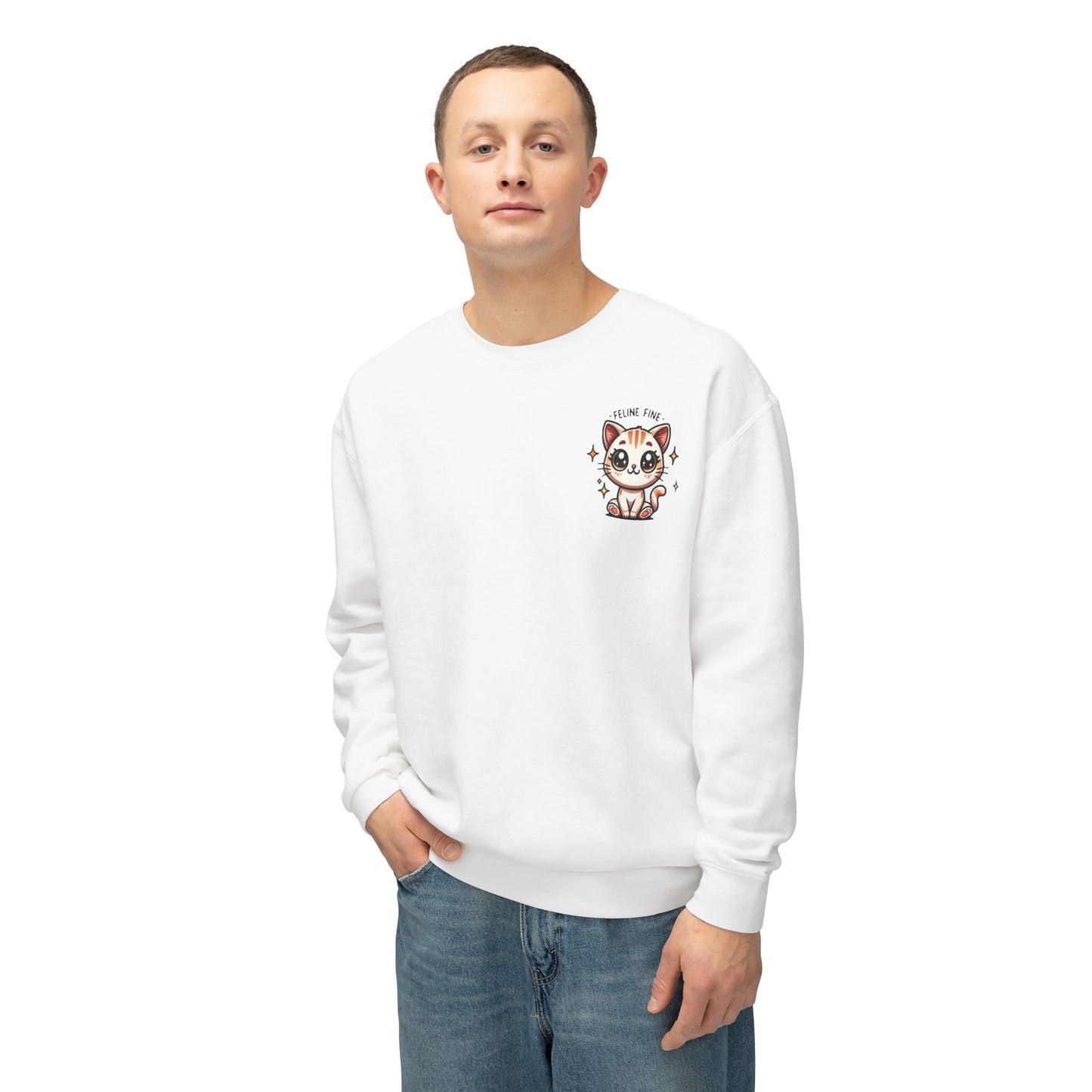 Feline Fine | Unisex Lightweight Crewneck Sweatshirt
