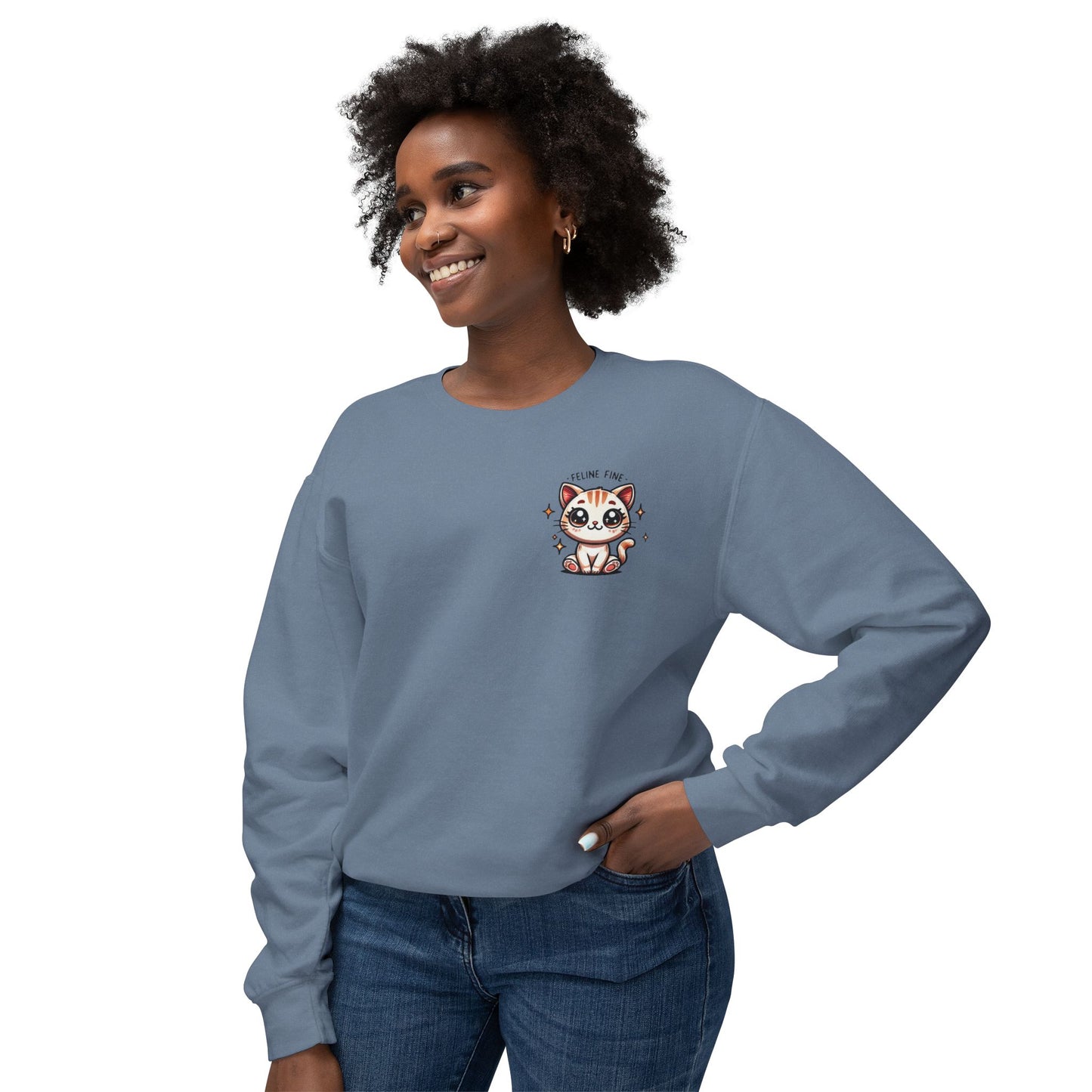 Feline Fine | Unisex Lightweight Crewneck Sweatshirt