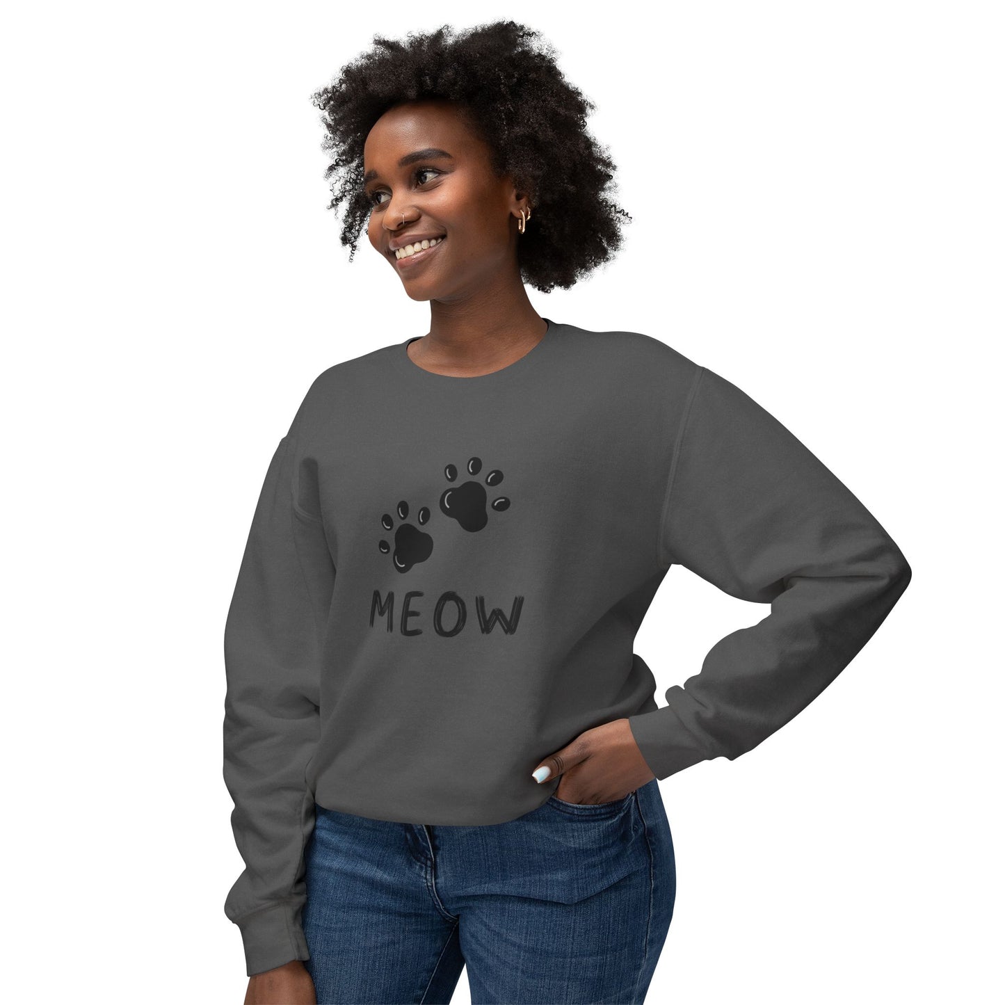 MEOW_Unisex Lightweight Crewneck Sweatshirt