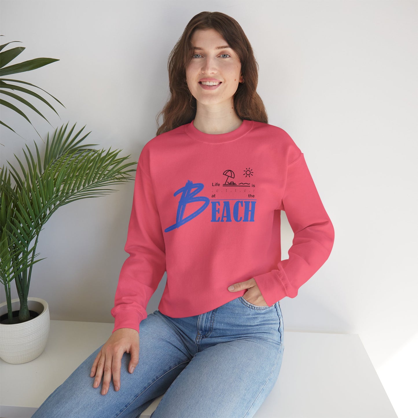 Life is Better at the Beach | Unisex Heavy Blend™ Crewneck Sweatshirt