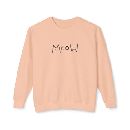 Meow_Unisex Lightweight Crewneck Sweatshirt