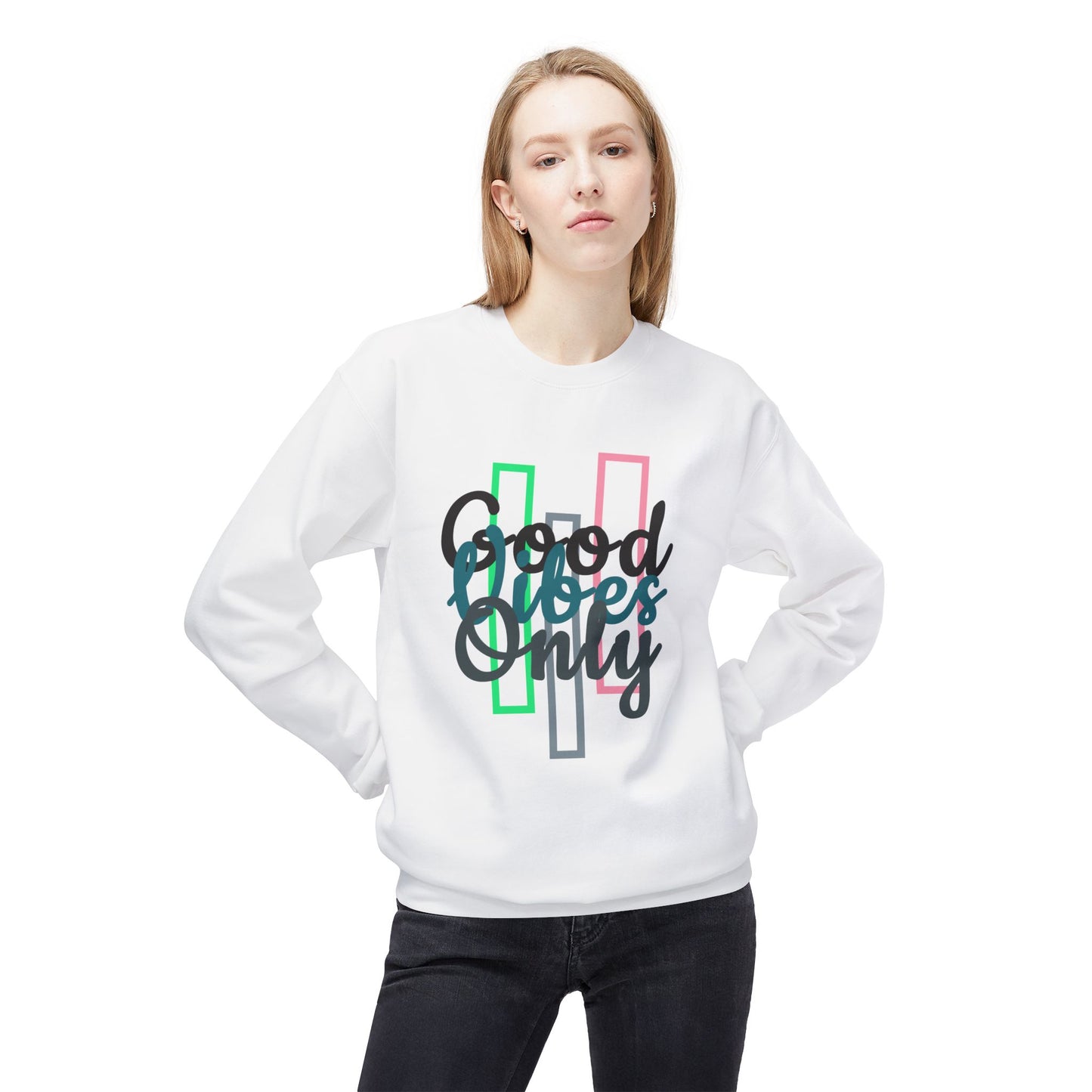 Good Vibes Only | Unisex Midweight Softstyle Fleece Crewneck Sweatshirt