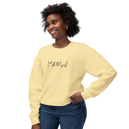 Meow_Unisex Lightweight Crewneck Sweatshirt