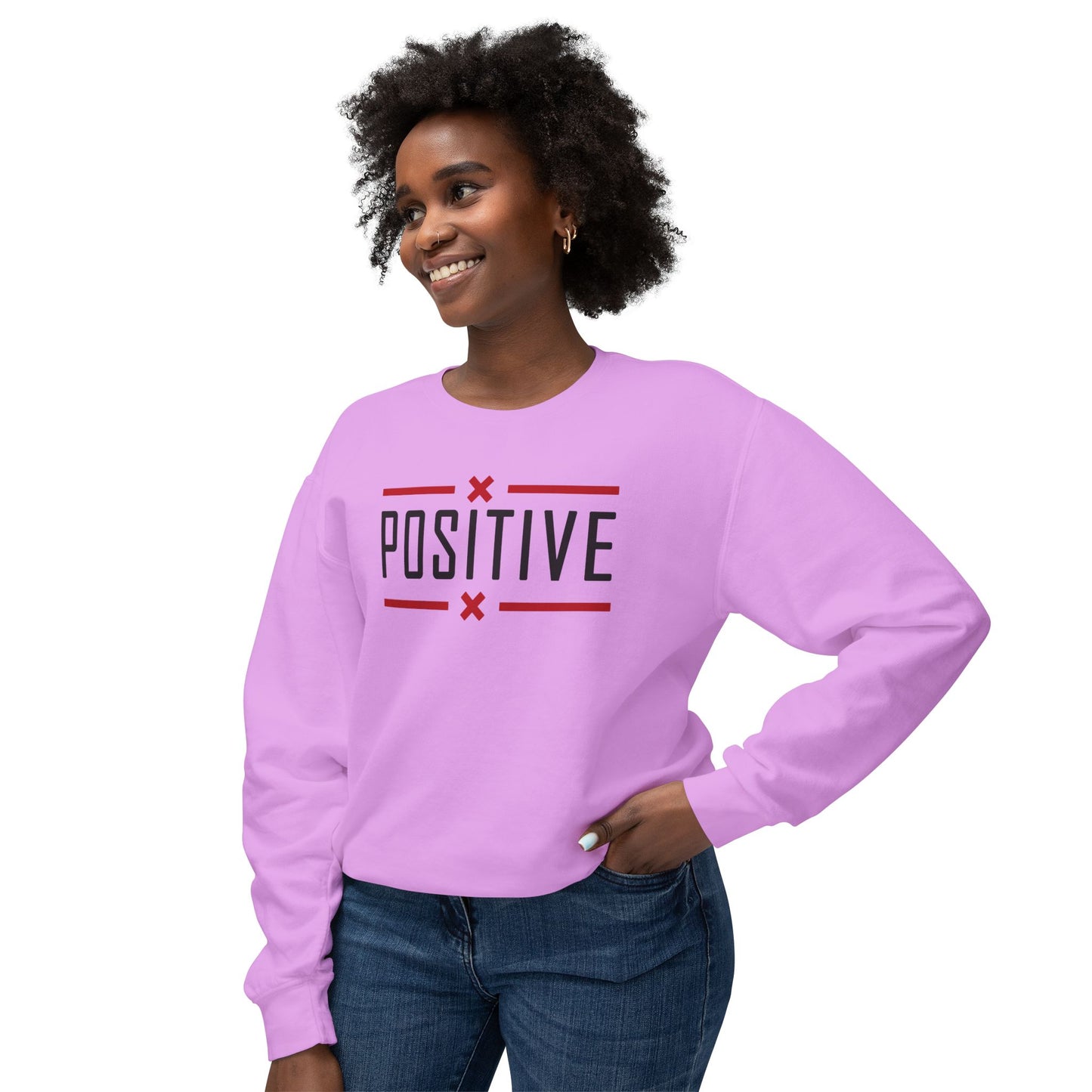 Positive_Unisex Lightweight Crewneck Sweatshirt