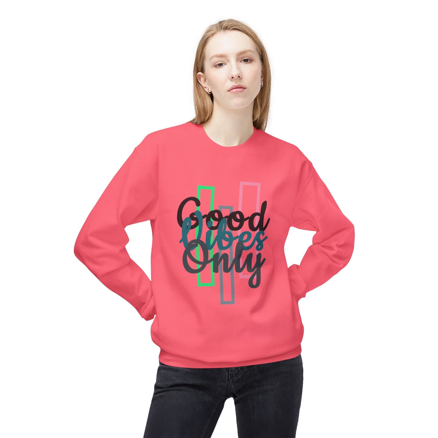 Good Vibes Only | Unisex Midweight Softstyle Fleece Crewneck Sweatshirt