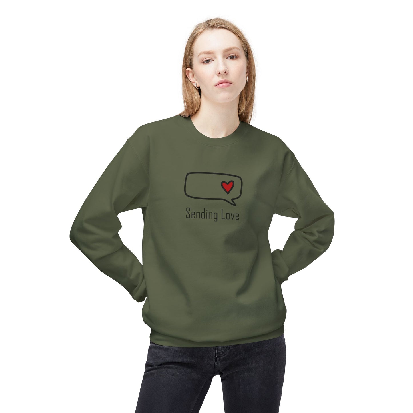Sending Love_Unisex Midweight Softstyle Fleece Crewneck Sweatshirt