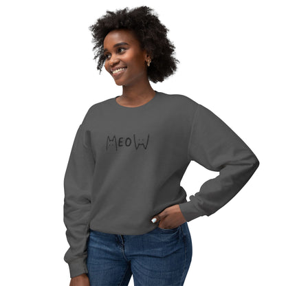 Meow_Unisex Lightweight Crewneck Sweatshirt