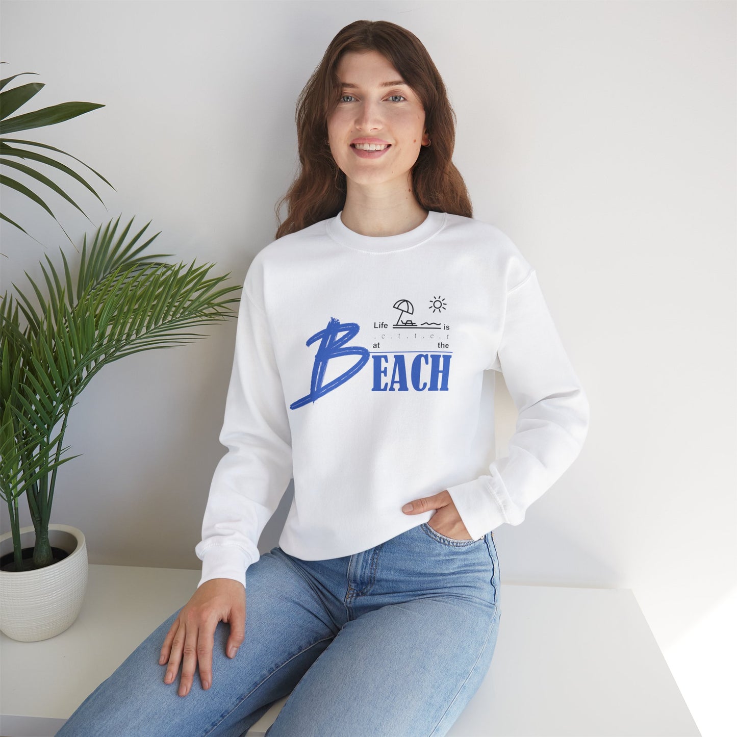 Life is Better at the Beach | Unisex Heavy Blend™ Crewneck Sweatshirt
