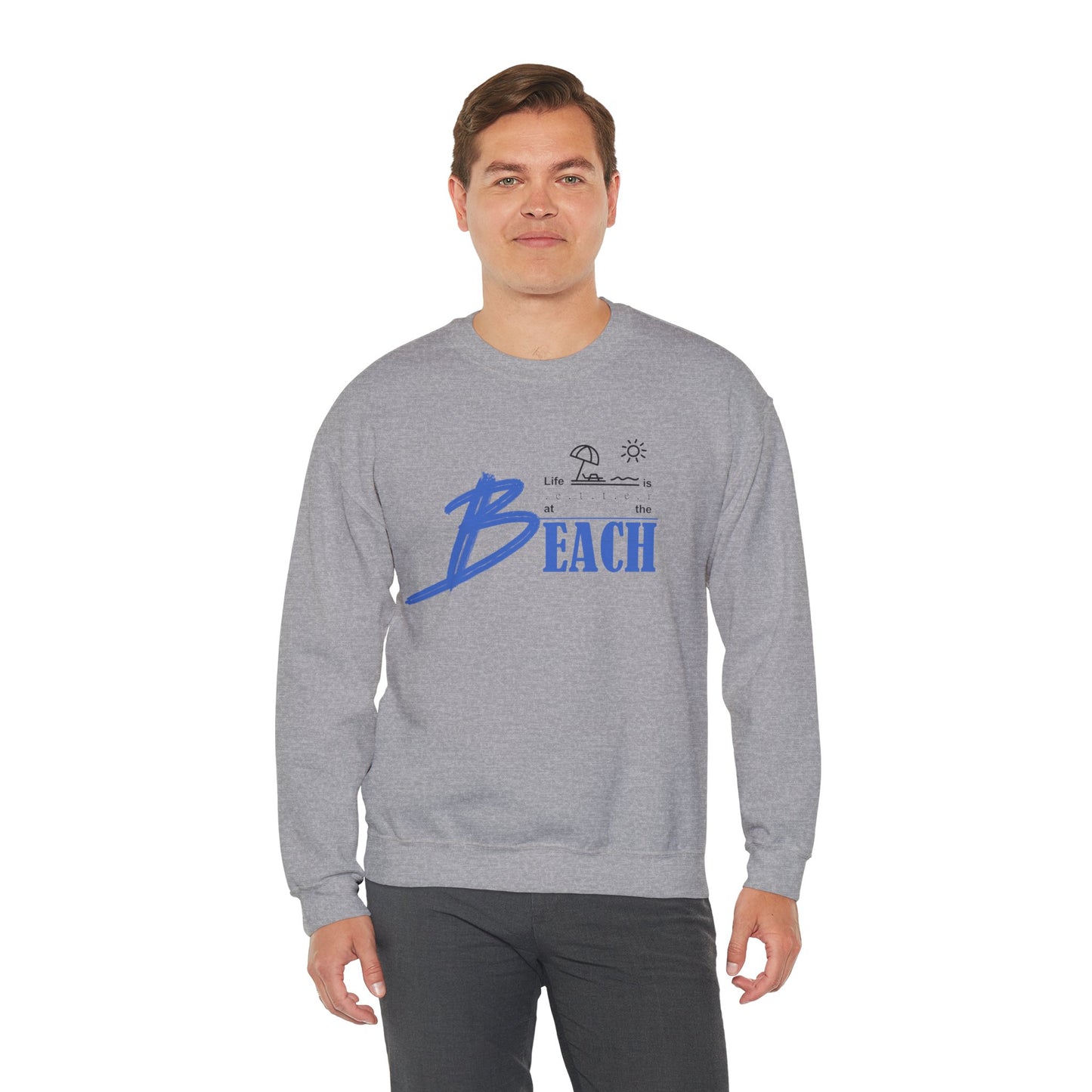 Life is Better at the Beach | Unisex Heavy Blend™ Crewneck Sweatshirt