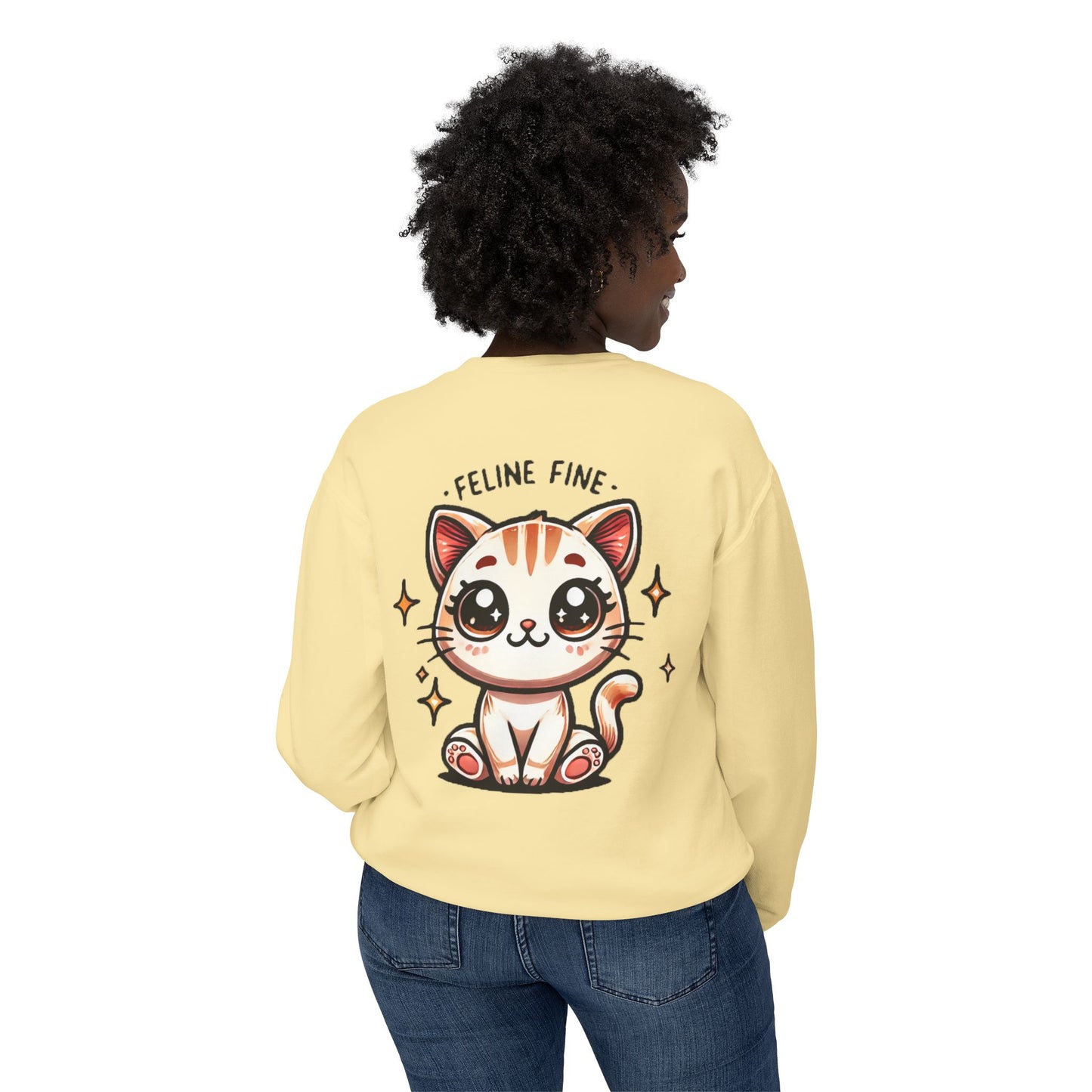 Feline Fine | Unisex Lightweight Crewneck Sweatshirt