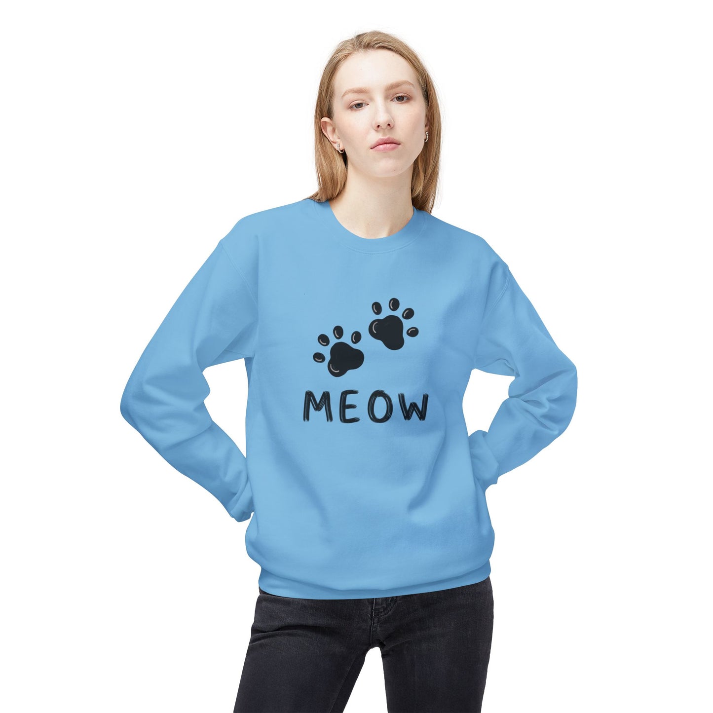 MEOW_Unisex Midweight Softstyle Fleece Crewneck Sweatshirt