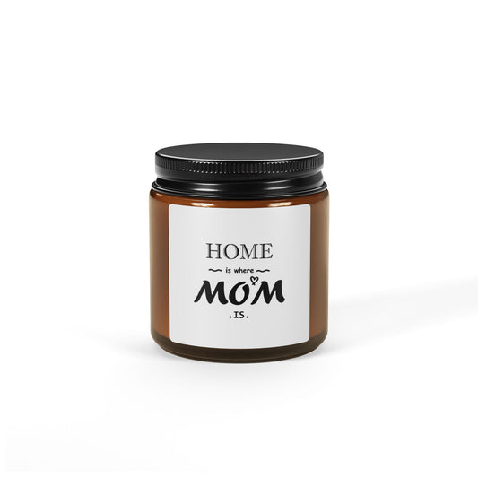 HOME is where MOM is | Scented Soy Candle (Multi-Size, Amber Jar)