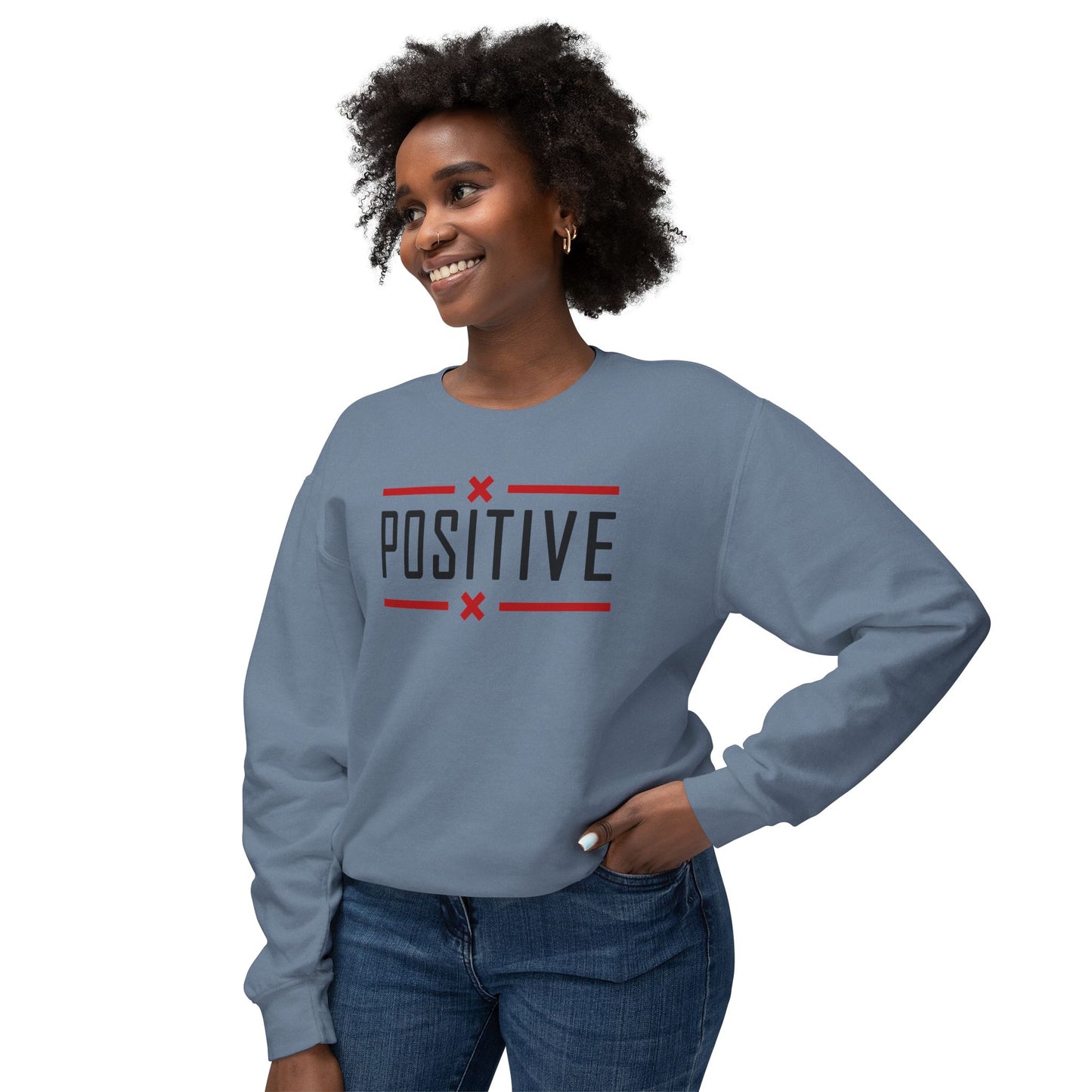 Positive_Unisex Lightweight Crewneck Sweatshirt