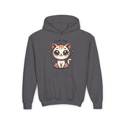 Feline Fine | Youth Heavy Blend Hooded Sweatshirt