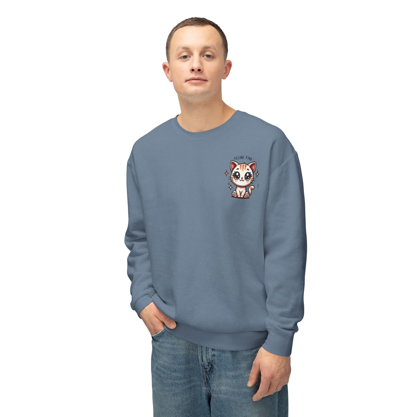Feline Fine | Unisex Lightweight Crewneck Sweatshirt