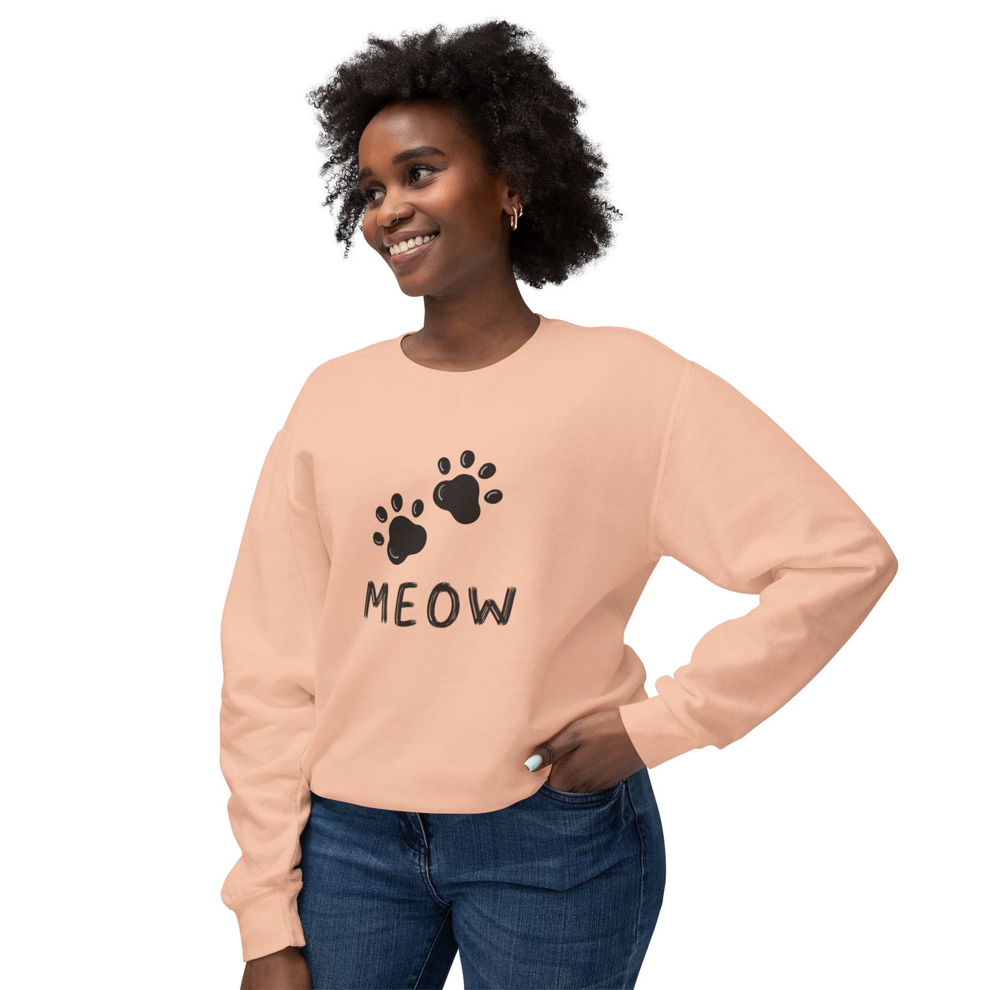 MEOW_Unisex Lightweight Crewneck Sweatshirt