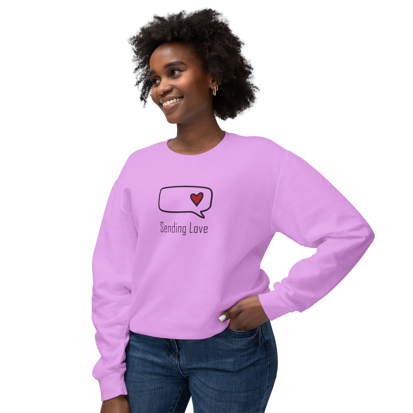 Sending Love_Unisex Lightweight Crewneck Sweatshirt