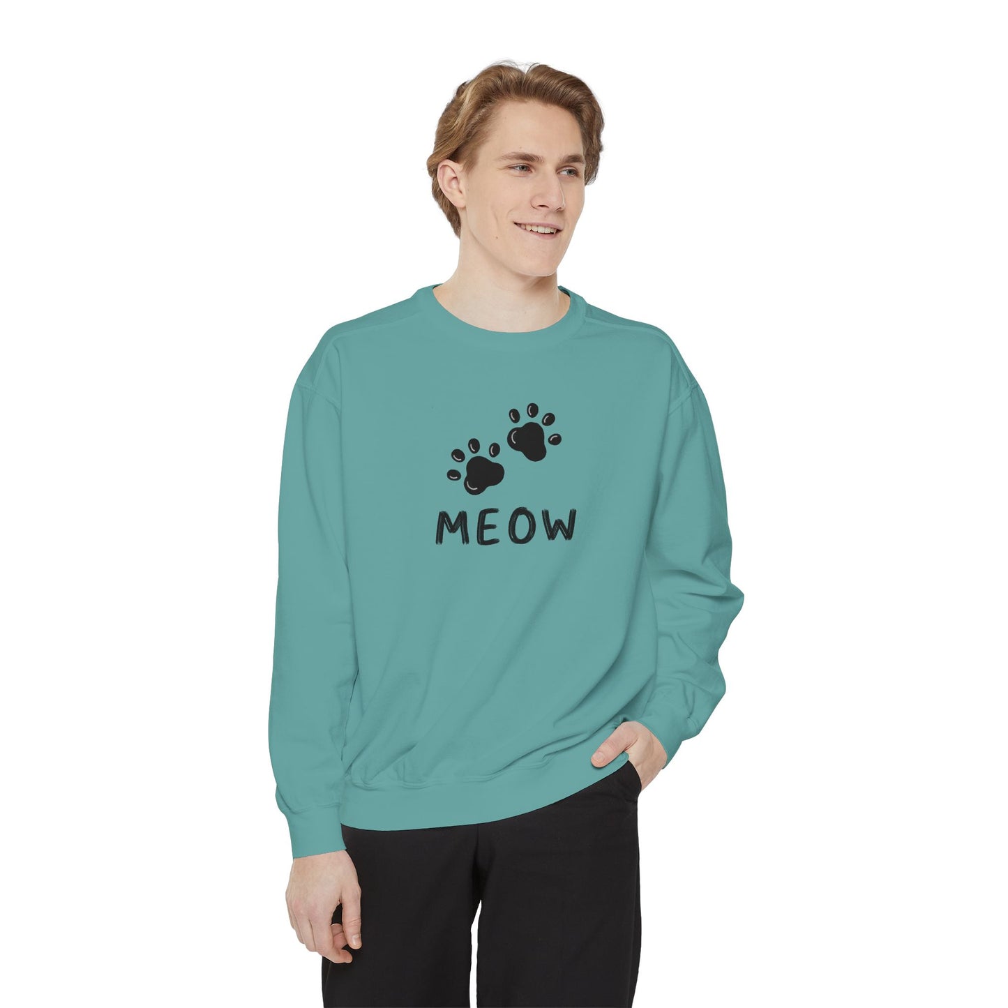 MEOW_Unisex Garment-Dyed Sweatshirt