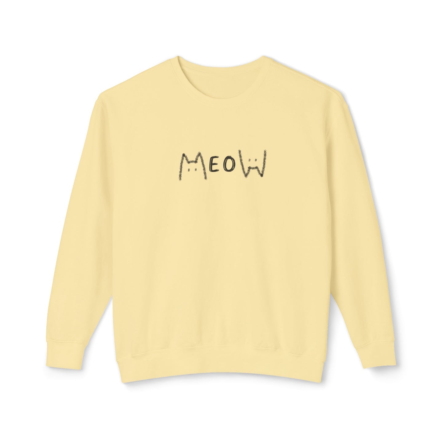 Meow_Unisex Lightweight Crewneck Sweatshirt